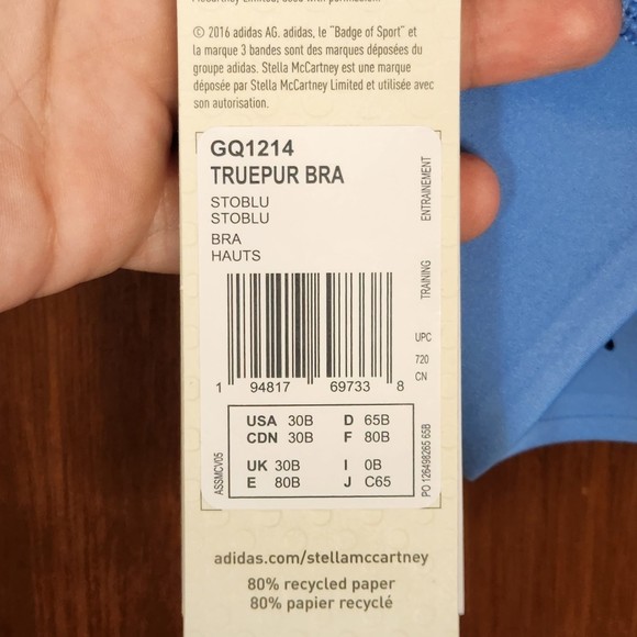 Adidas by Stella McCartney Cutout Neoprene Athletic Sports Bra Size 30B - Picture 7 of 9